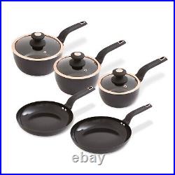 Tower Cavaletto Pan Set, 5 Piece, Non-Stick, Induction Safe, Black T800232BLK