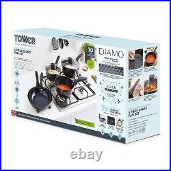 Tower Diamo 5 Piece Cookware Set Black Diamond Non-Stick Coating Pan Set T900130