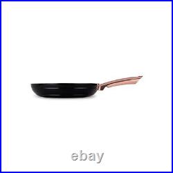 Tower Rose Gold Pot and Pan Set, Non Stick and Easy to Clean, Black, 5 Piece