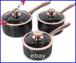 Tower T800000RB Linear Non Stick Induction Frying Pans Set, Cerasure