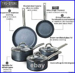 Tower T800031 Pan Set Black TruStone Induction Non Stick Easy to Clean 5 Piece