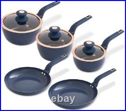 Tower T800232MNB Cavaletto Midnight Blue/Rose Gold 5 Piece Cookware Set New