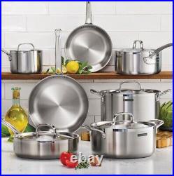 Tramontina Tri-Ply Stainless Steel 12 Piece Cookware Set New