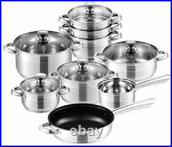Velaze Arthus Cookware Set Stainless Steel Induction Casserole Pans Saucepan Lid