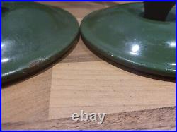 Vintage Le Creuset cast iron 5 pan set green 14 16 18 20 22 +lids wooden handles